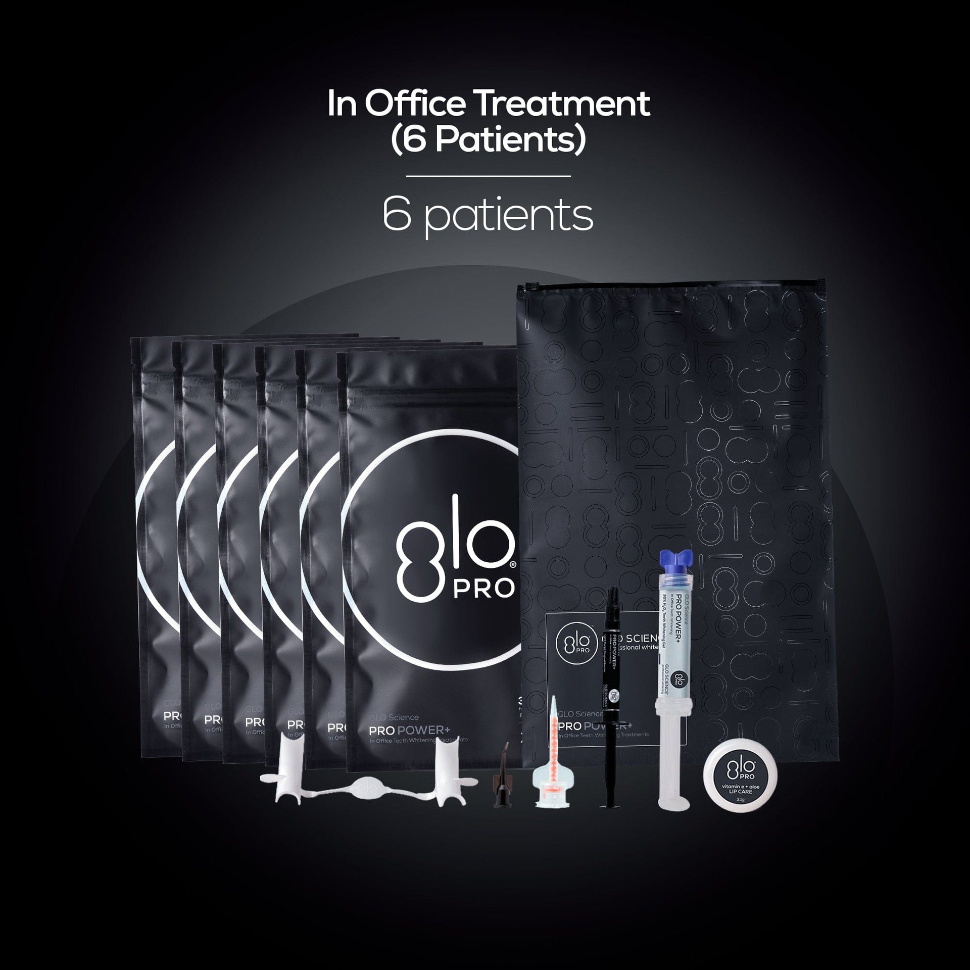 GLO POWER+ In-Office Whitening Treatment Patient Kit Pack of 6